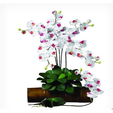 Nearly Natural 31.5 in. H White Phalaenopsis Stem, PK12 2044-WH-12